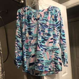 Lilly Pulitzer Elsa XL Blouse-worn once!
